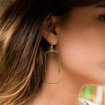 Ana Rectangular Turquoise Earrings ~Gold Plated or Silver Plated ~ SME023 - Maresia Jewelry