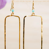 Ana Rectangular Turquoise Earrings ~Gold Plated or Silver Plated ~ SME023 - Maresia Jewelry