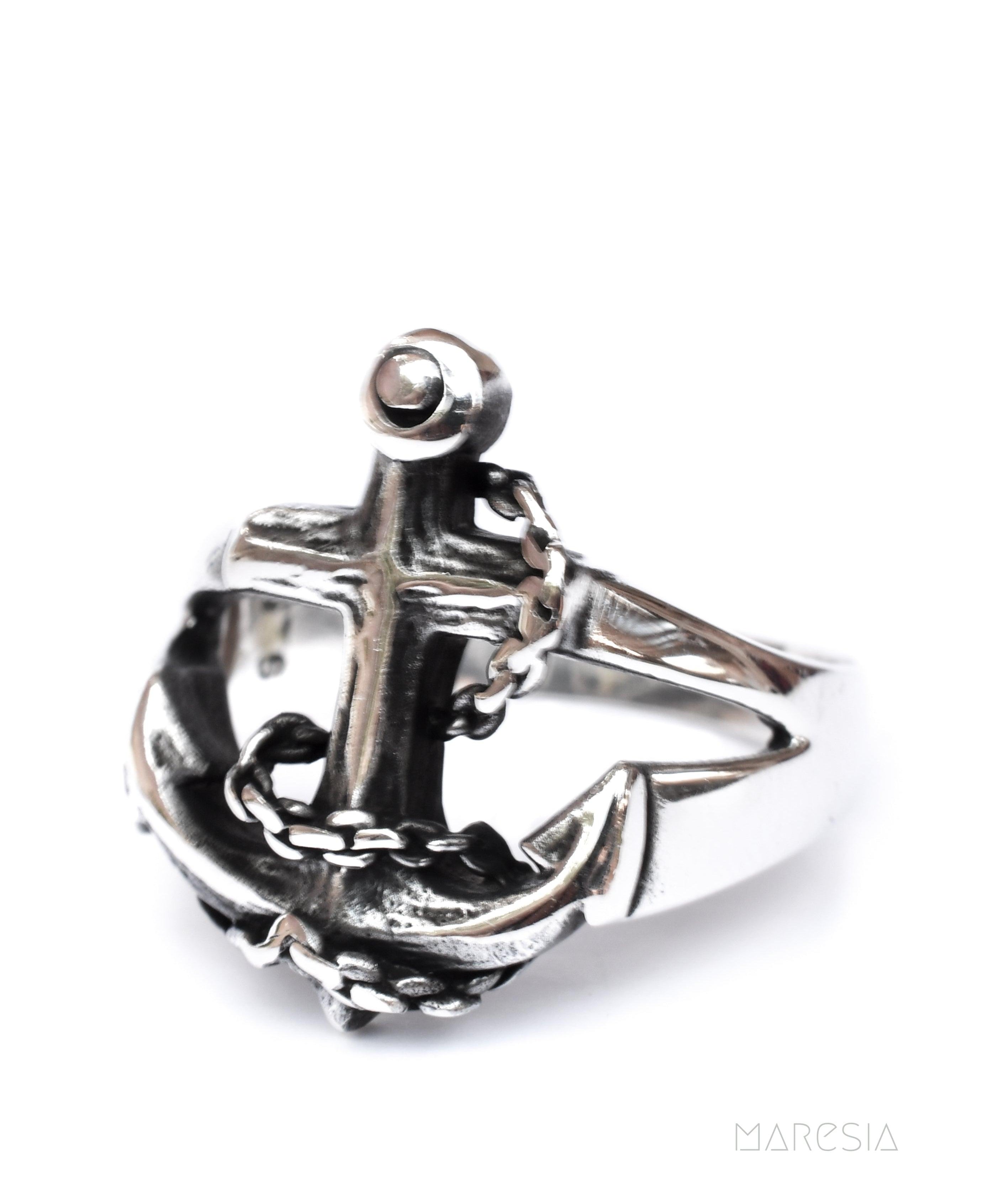 Anchor Men's Ring ~ Sterling Silver 925 ~ - Maresia Jewelry