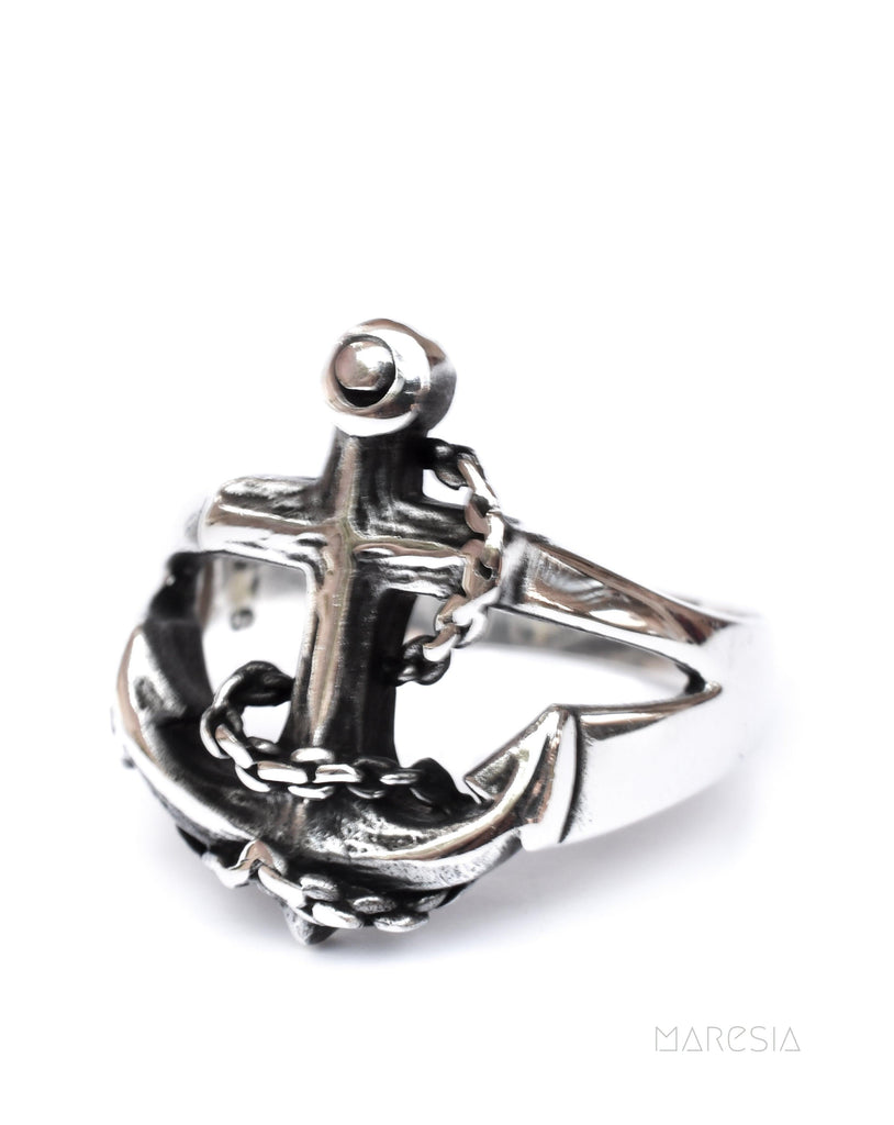 Anchor Men's Ring ~ Sterling Silver 925 ~ - Maresia Jewelry