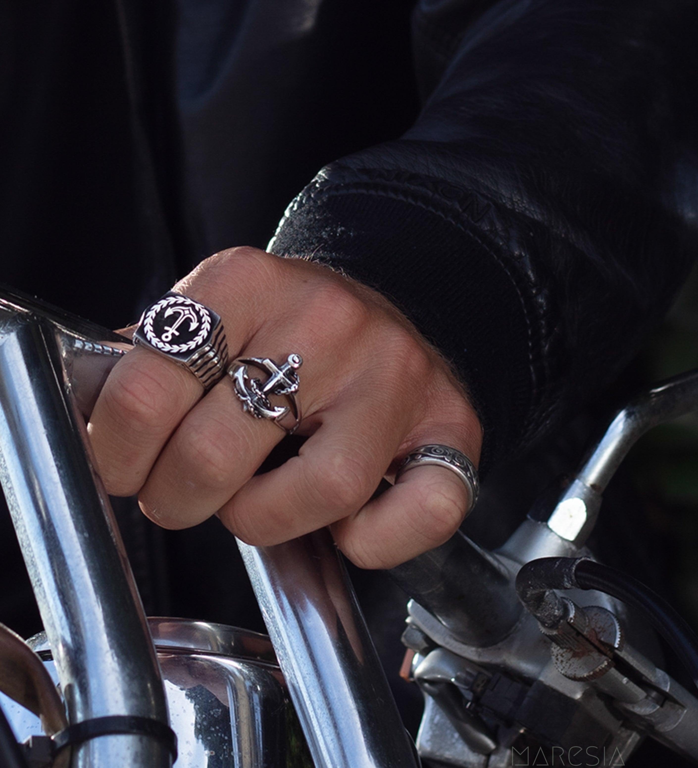 Anchor Men's Ring ~ Sterling Silver 925 ~ - Maresia Jewelry