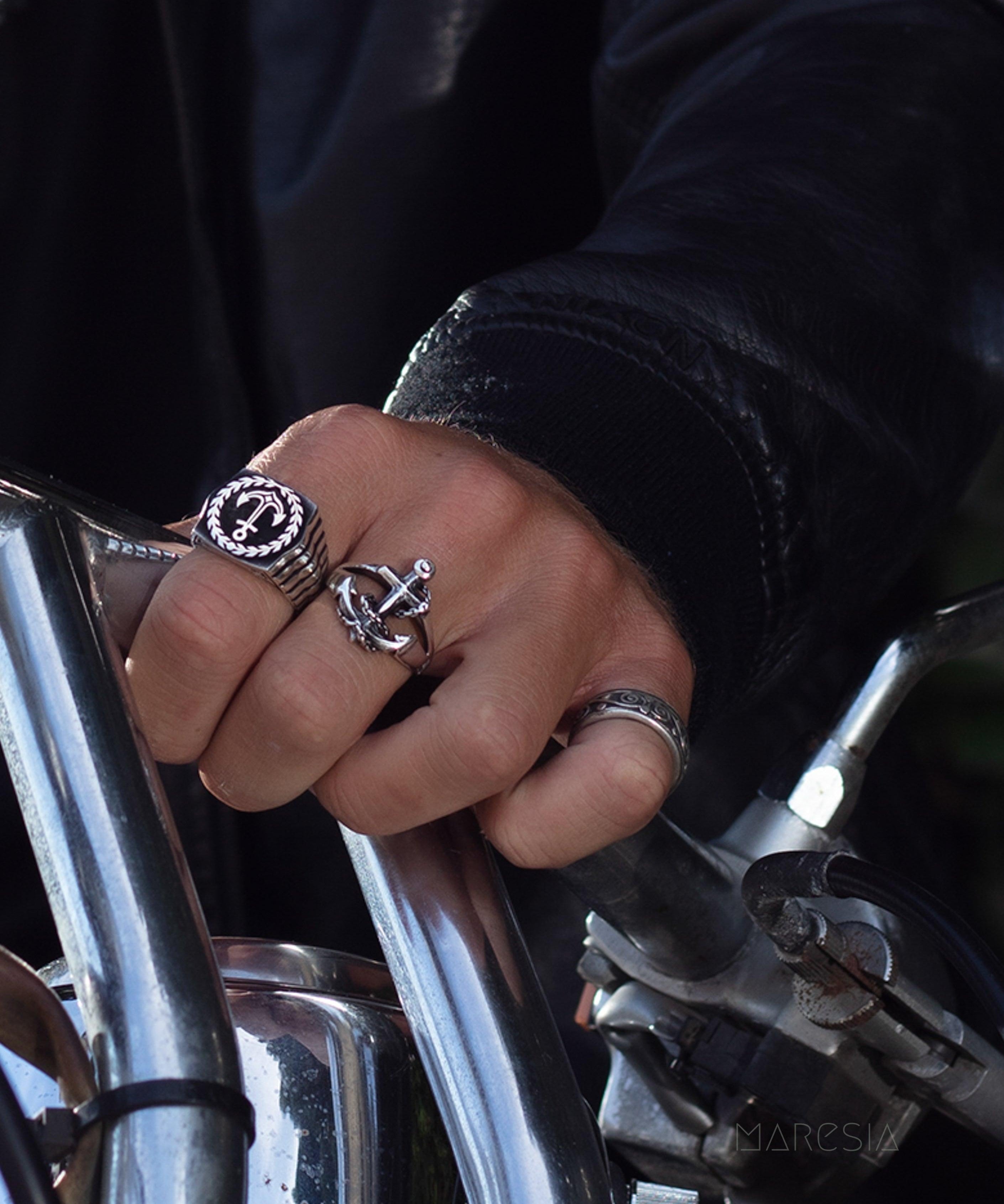 Anchor Men's Ring ~ Sterling Silver 925 ~ - Maresia Jewelry