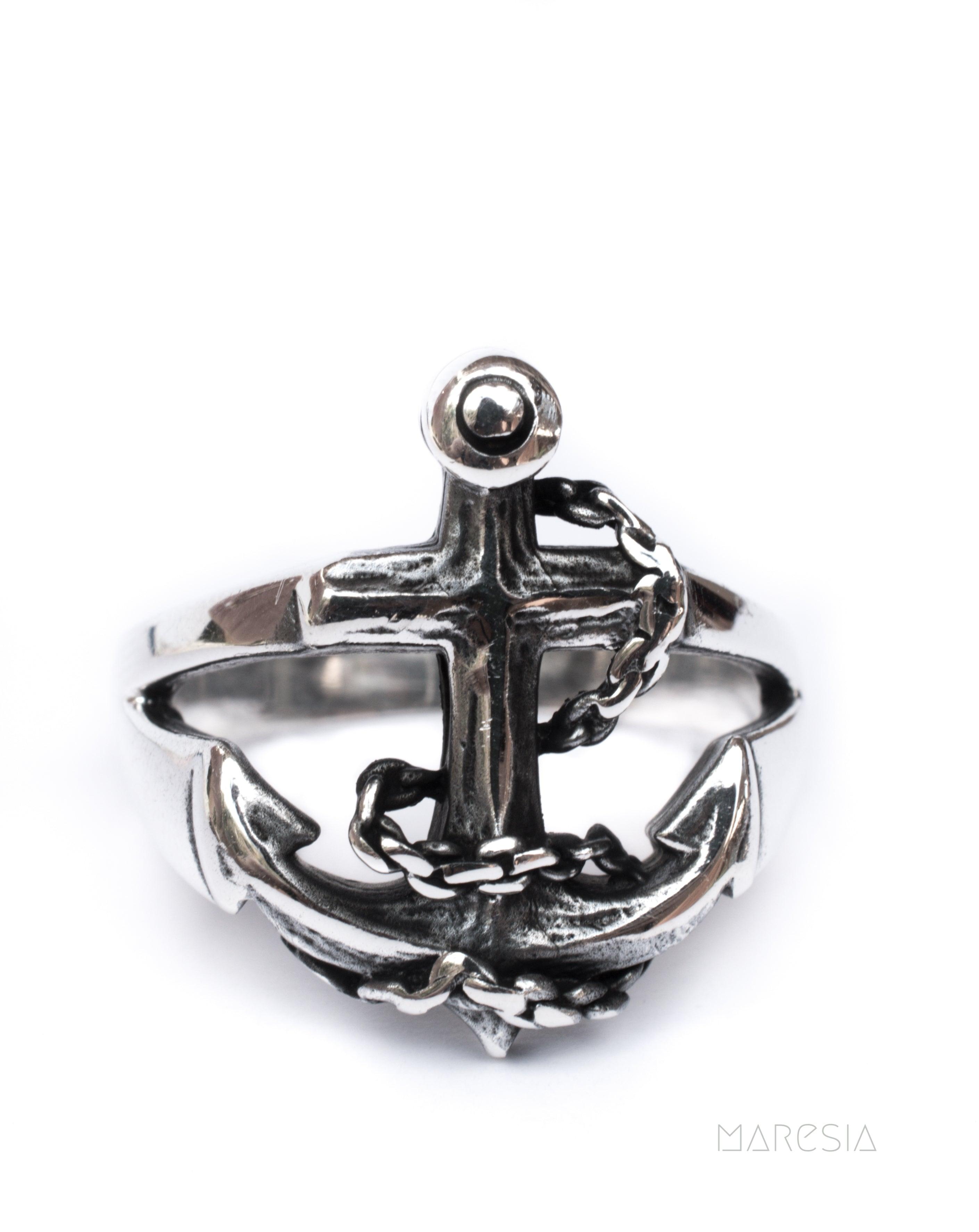 Anchor Men's Ring ~ Sterling Silver 925 ~ - Maresia Jewelry