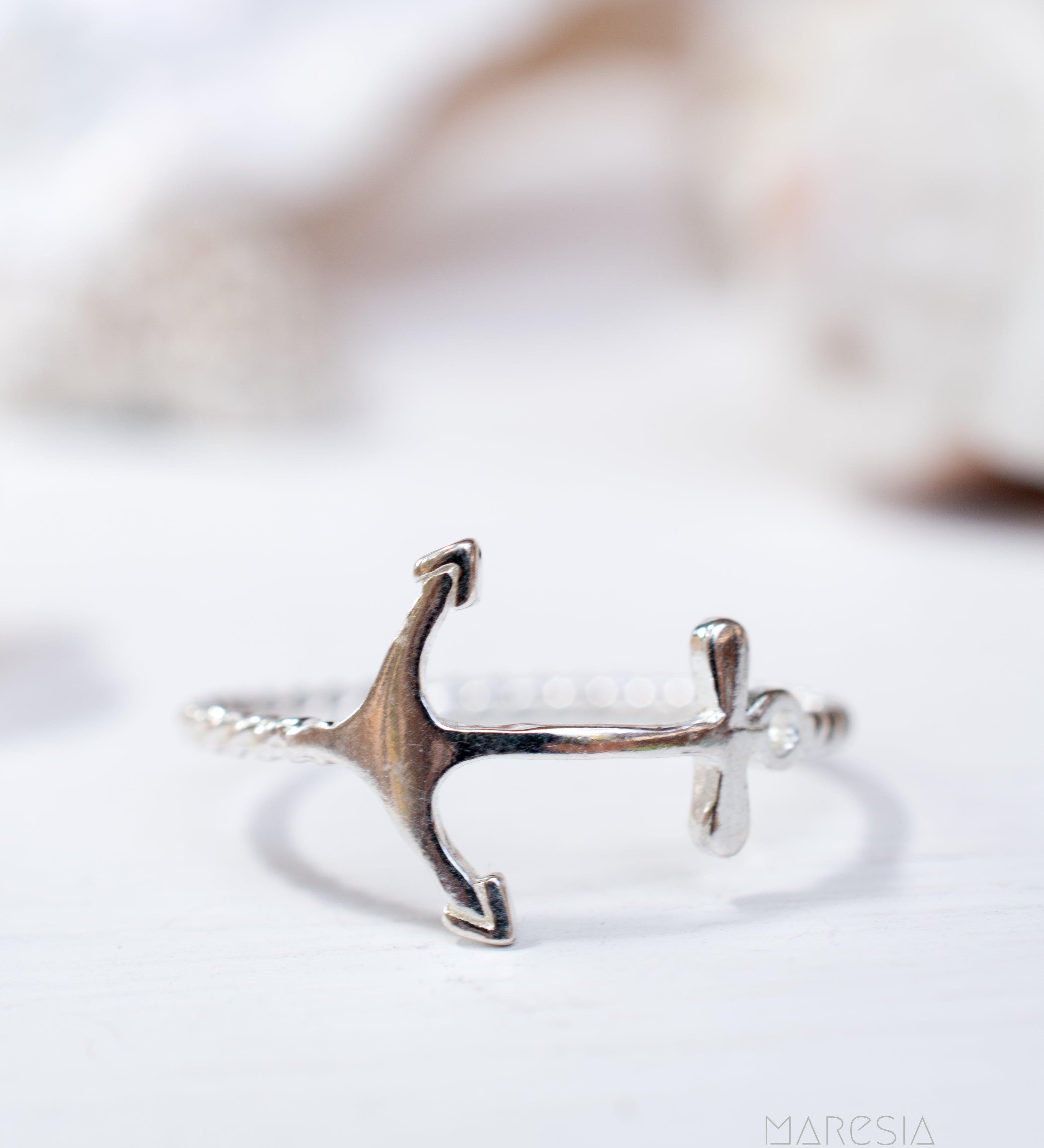 Anchor Ring~ Sterling Silver 925~ SMR090 - Maresia Jewelry