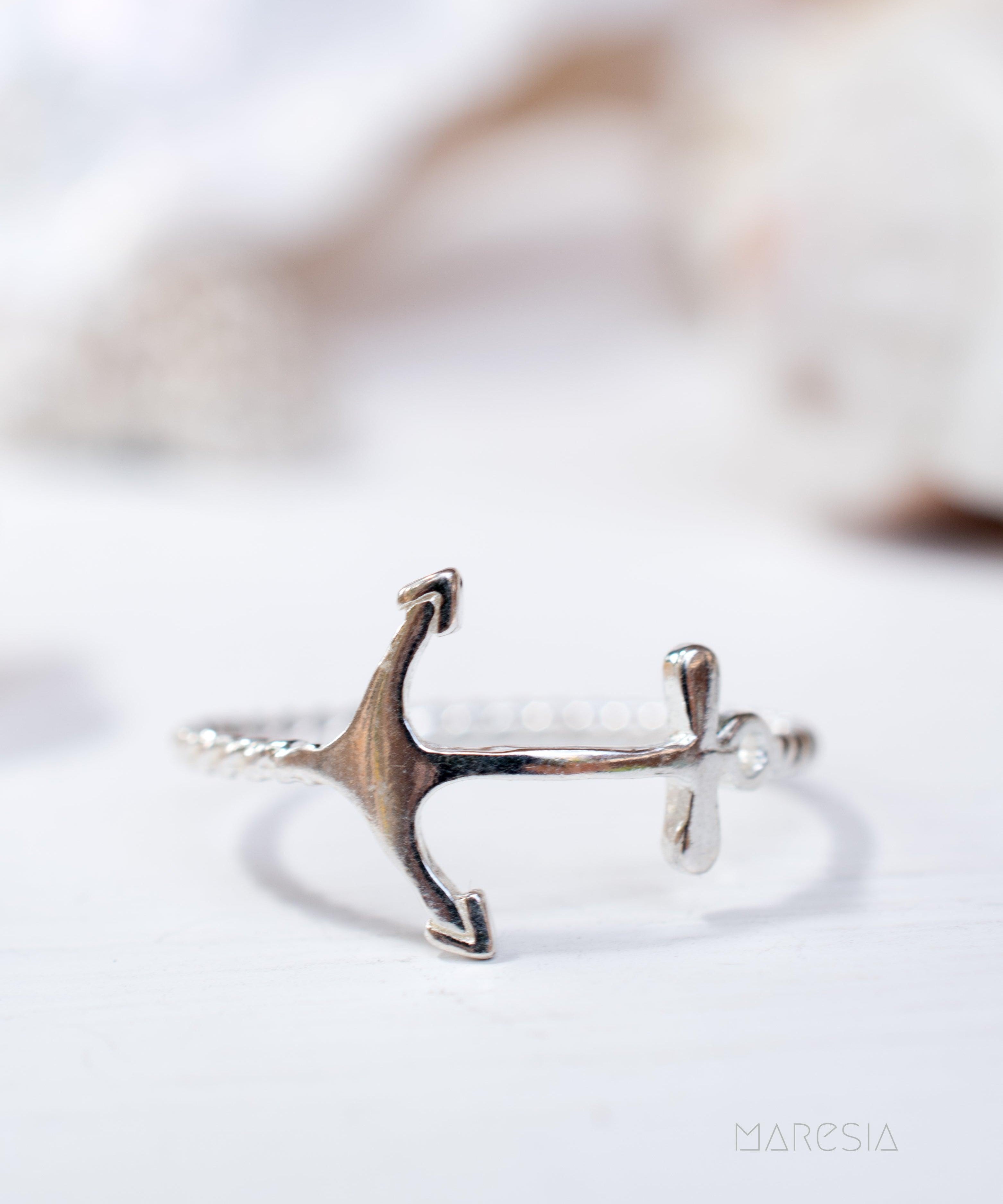 Anchor Ring~ Sterling Silver 925~ SMR090 - Maresia Jewelry