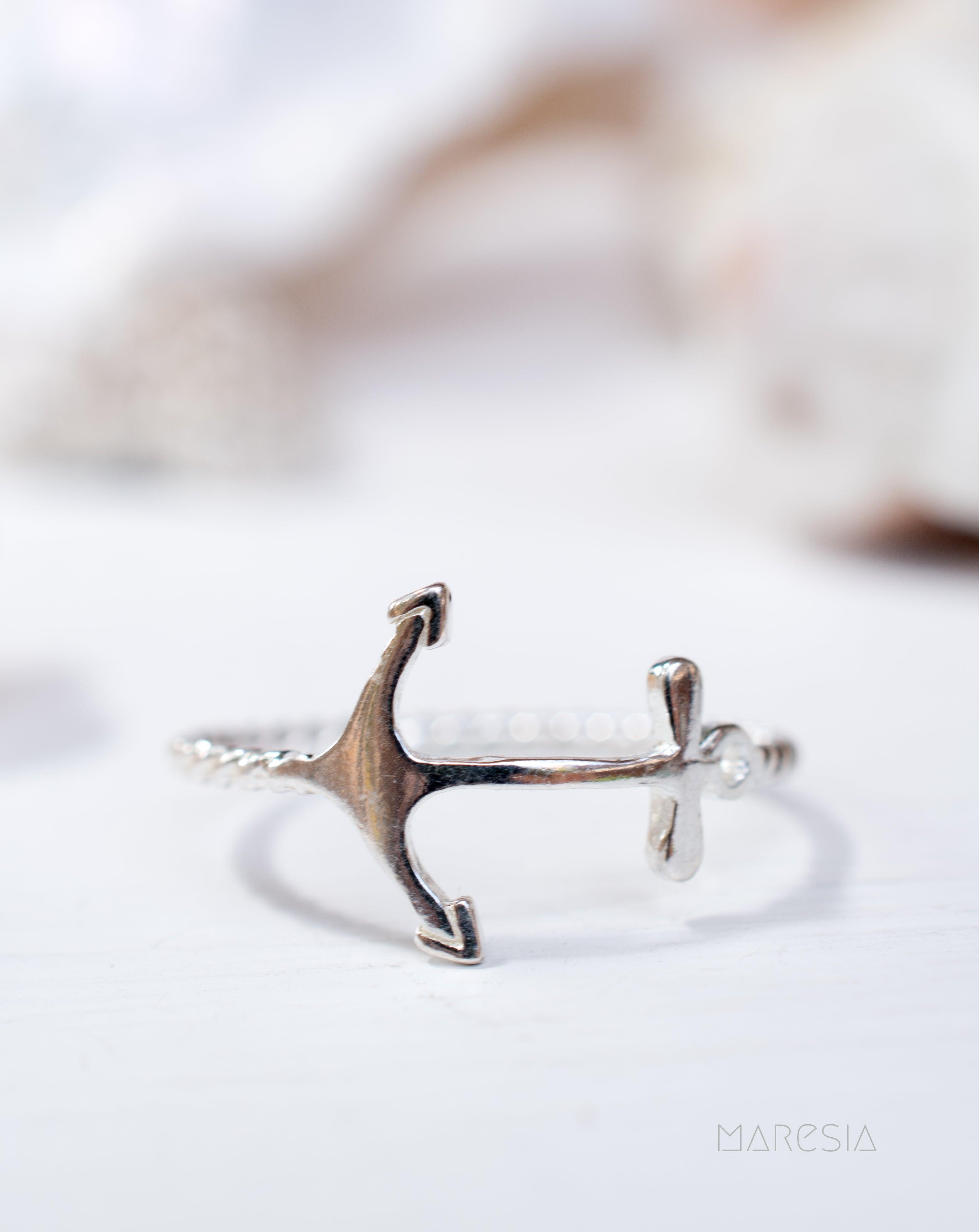 Anchor Ring~ Sterling Silver 925~ SMR090 - Maresia Jewelry