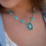 Turquoise necklace~ Sterling Silver 925 ~ Jewelry ~ Gift For Her ~ Handmade~ Thin Chain ~ MN068
