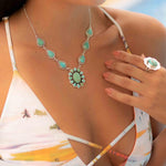 Turquoise necklace~ Sterling Silver 925 ~ Jewelry ~ Gift For Her ~ Handmade~ Thin Chain ~ MN068