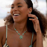 Turquoise necklace~ Sterling Silver 925 ~ Jewelry ~ Gift For Her ~ Handmade~ Thin Chain ~ MN068