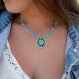 Turquoise necklace~ Sterling Silver 925 ~ Jewelry ~ Gift For Her ~ Handmade~ Thin Chain ~ MN068