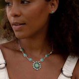 Turquoise necklace~ Sterling Silver 925 ~ Jewelry ~ Gift For Her ~ Handmade~ Thin Chain ~ MN068