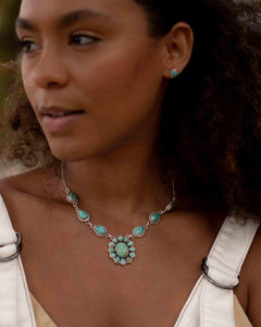 Turquoise necklace~ Sterling Silver 925 ~ Jewelry ~ Gift For Her ~ Handmade~ Thin Chain ~ MN068