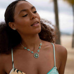 Turquoise necklace~ Sterling Silver 925 ~ Jewelry ~ Gift For Her ~ Handmade~ Thin Chain ~ MN068