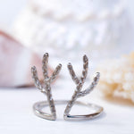 Antler Ring~ Sterling Silver 925~ SMR064 - Maresia Jewelry