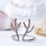 Antler Ring~ Sterling Silver 925~ SMR064 - Maresia Jewelry