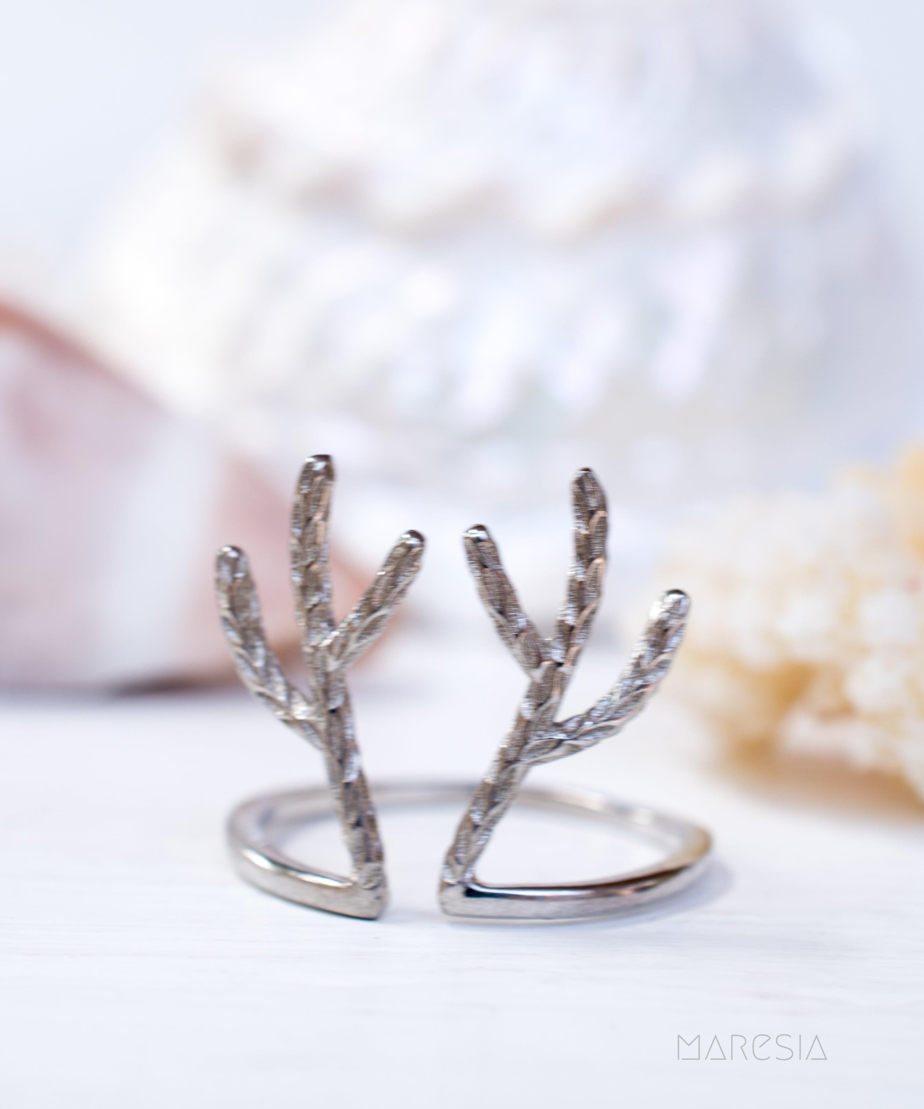 Antler Ring~ Sterling Silver 925~ SMR064 - Maresia Jewelry