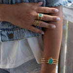 Aqua Chalcedony Adjustable Bracelet ~ Gold Plated 18k ~ Handmade ~Statement  Hippie ~Bohemian ~Jewelry ~Gift For Her ~Gemstone ~Body MB043