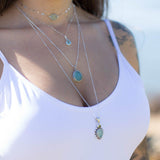 Aqua Chalcedony & Peridot Pendant ~ Sterling Silver 925 ~ SMP039 - Maresia Jewelry