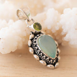 Aqua Chalcedony & Peridot Pendant ~ Sterling Silver 925 ~ SMP039 - Maresia Jewelry
