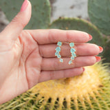 Aqua Chalcedony Ear Climber Earrings ~ 18k Gold Plated ~ ME143 - Maresia Jewelry