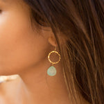 Aqua Chalcedony Earrings~14k gold filled - Maresia Jewelry