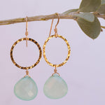 Aqua Chalcedony Earrings~14k gold filled - Maresia Jewelry