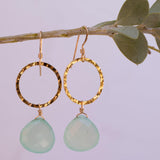 Aqua Chalcedony Earrings~14k gold filled - Maresia Jewelry