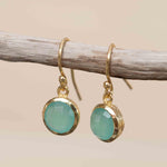 Aqua Chalcedony Earrings ~ Dangle ~ Jewelry ~ 18k Gold Plated ~ Natural ~ Minimalist Everyday ~ Gift for Her ~ Boho ~ Hippie ~ ME198