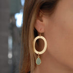 Aqua Chalcedony Earrings ~Gold Plated~ ME034 - Maresia Jewelry