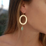 Aqua Chalcedony Earrings ~Gold Plated~ ME034 - Maresia Jewelry