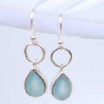 Aqua Chalcedony Earrings~ Sterling Silver 925 ~ ME069 - Maresia Jewelry