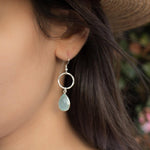Aqua Chalcedony Earrings~ Sterling Silver 925 ~ ME124 - Maresia Jewelry