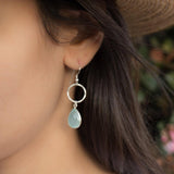 Aqua Chalcedony Earrings~ Sterling Silver 925 ~ ME124 - Maresia Jewelry