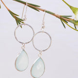 Aqua Chalcedony Earrings~ Sterling Silver 925 ~ ME124 - Maresia Jewelry
