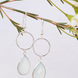 Aqua Chalcedony Earrings~ Sterling Silver 925 ~ ME124 - Maresia Jewelry