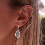 Aqua Chalcedony Earrings~ Sterling Silver 925 ~Dangle Earrings ~Silver Earrings ~Teal Chalcedony ~ Drop ~ Gemstone ~ Natural Stone ME194
