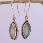 Aqua Chalcedony Earrings~ Sterling Silver 925 - Maresia Jewelry