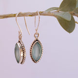 Aqua Chalcedony Earrings~ Sterling Silver 925 - Maresia Jewelry