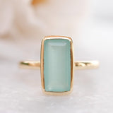 Aqua Chalcedony Gold Ring ~18k Gold Plated ~ MR014A - Maresia Jewelry