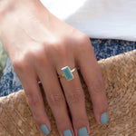 Aqua Chalcedony Gold Ring ~18k Gold Plated ~ MR014A - Maresia Jewelry