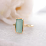 Aqua Chalcedony Gold Ring ~18k Gold Plated ~ MR014A - Maresia Jewelry