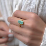 Aqua Chalcedony Gold Ring ~18k Gold Plated ~ MR014A - Maresia Jewelry