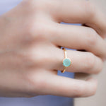 Aqua Chalcedony Gold Ring ~ 18k Gold Plated ~ MR211 - Maresia Jewelry