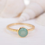 Aqua Chalcedony Gold Ring ~ 18k Gold Plated ~ MR211 - Maresia Jewelry