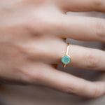 Aqua Chalcedony Gold Ring ~ 18k Gold Plated ~ MR211 - Maresia Jewelry