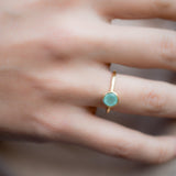 Aqua Chalcedony Gold Ring ~ 18k Gold Plated ~ MR211 - Maresia Jewelry
