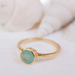 Aqua Chalcedony Gold Ring ~ 18k Gold Plated ~ MR211 - Maresia Jewelry