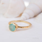 Aqua Chalcedony Gold Ring ~ 18k Gold Plated ~ MR211 - Maresia Jewelry