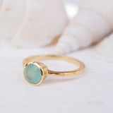 Aqua Chalcedony Gold Ring ~ 18k Gold Plated ~ MR211 - Maresia Jewelry