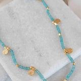Aqua chalcedony Necklace ~ Gold Plated 18k ~Choker ~ Jewelry ~ Gift For Her ~ Minimalist~ Handmade~ Thin Chain~ Delicate ~Layered ~ MN105